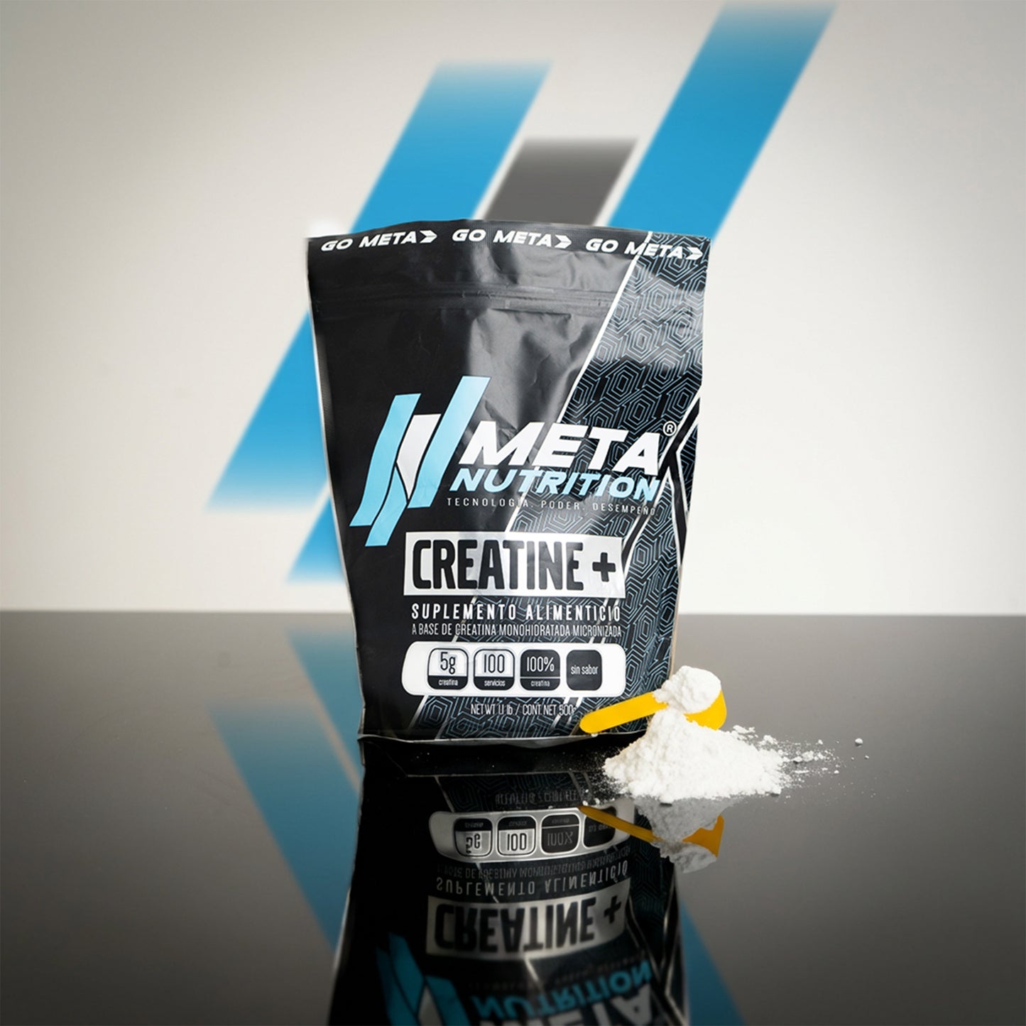Creatine+ Meta Nutrition Alta Pureza 100 servicios 500g.