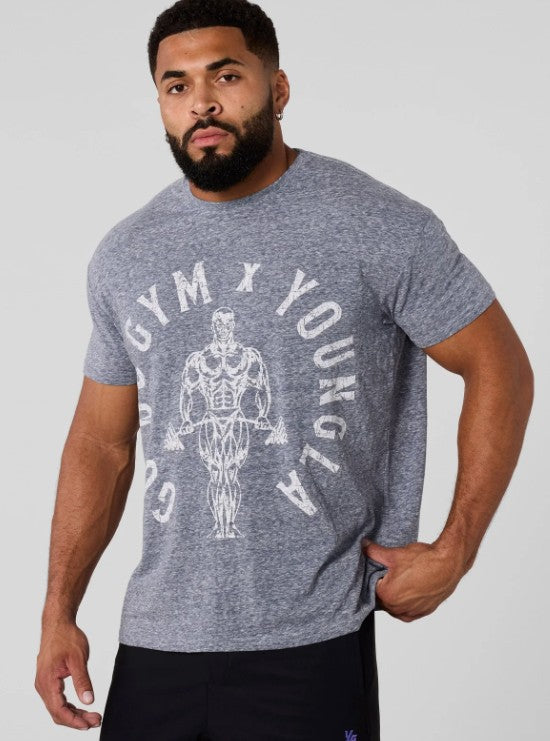 YOUNGLA 4206 - Gold's Gym Heather Tees Gris