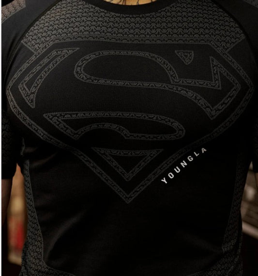 YOUNGLA 4117 - Superman Compression Tees Negra