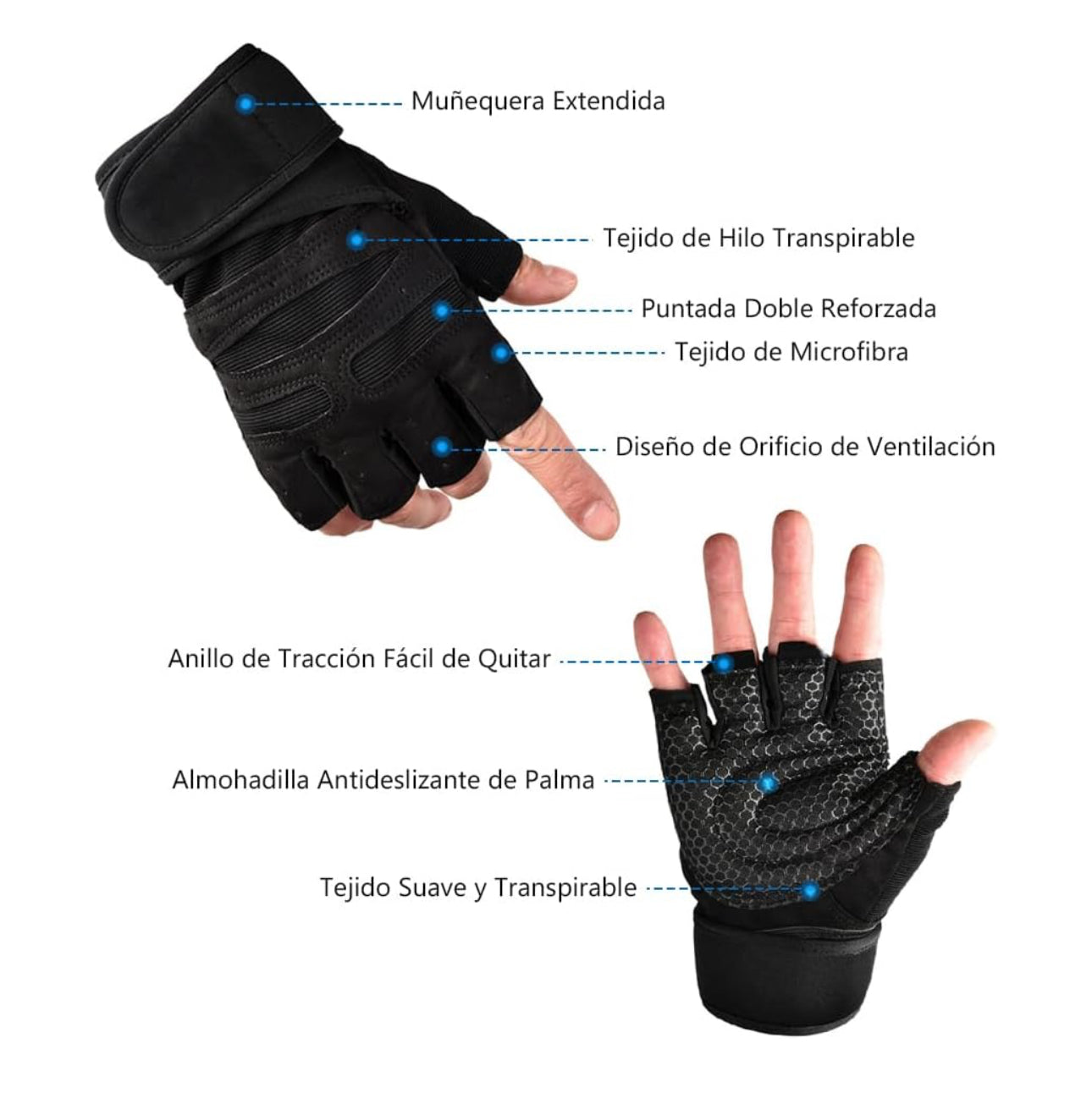 Guantes con muñequera larga