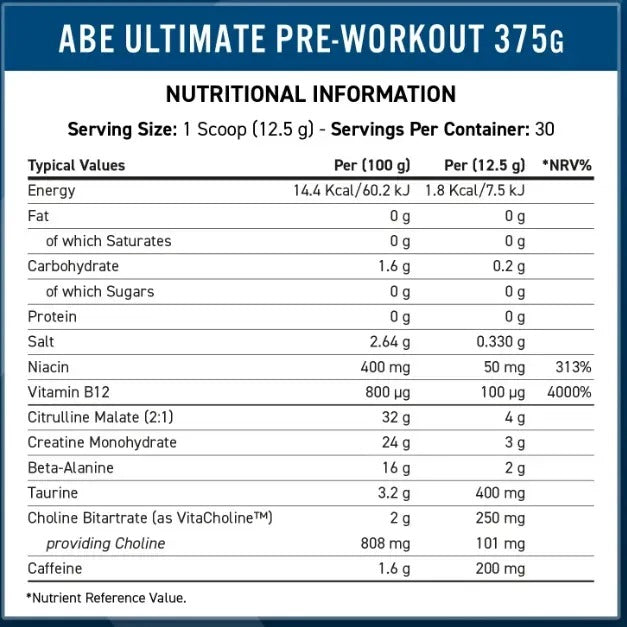 ABE ULTIMATE PREWORKOUT 30 SERV