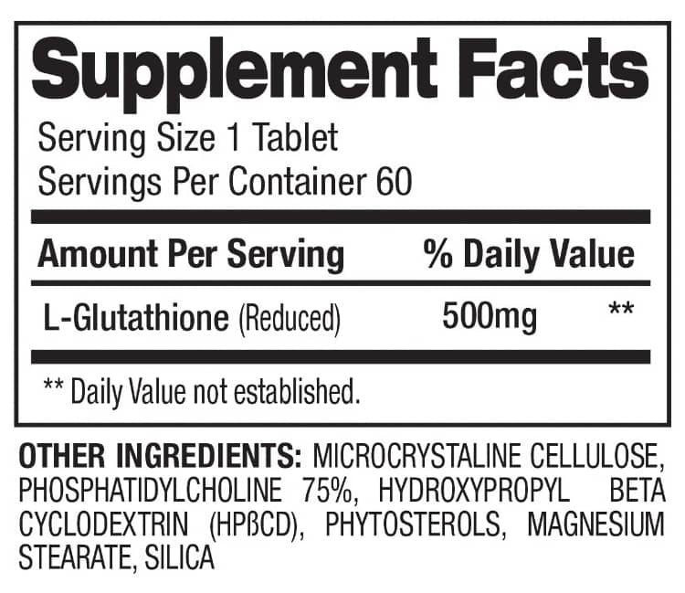 L-GLUTATHIONE REDUCED 60 TABS