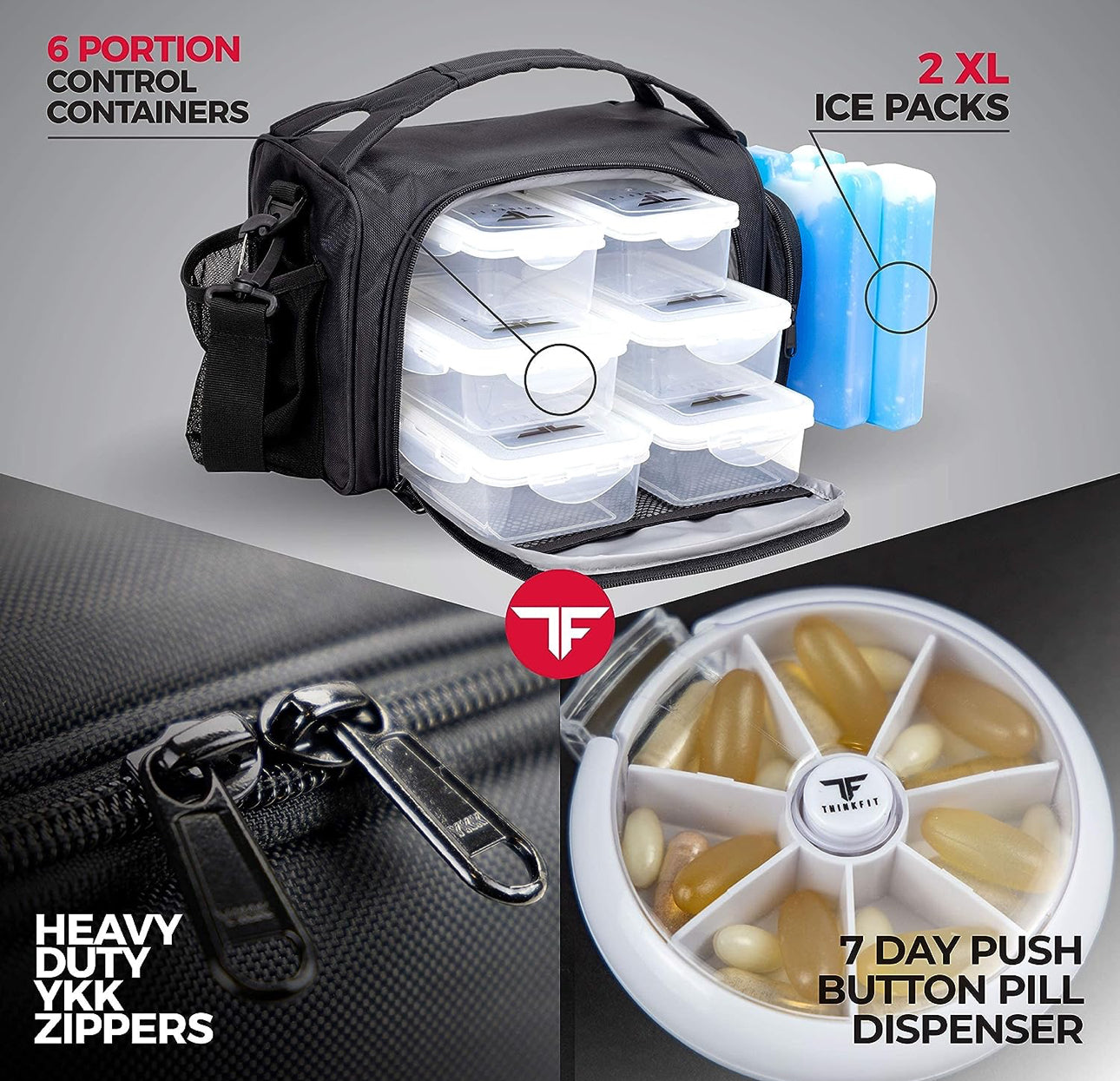 Lonchera Termica ThinkFit para 6 comidas Morada