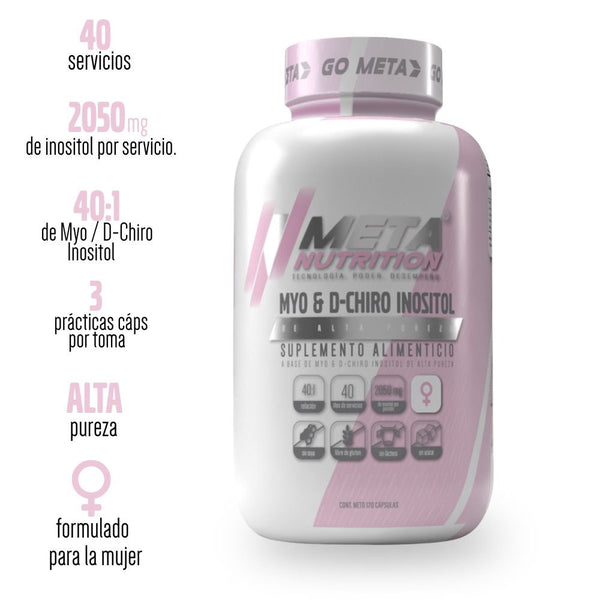 Myo y D-Chiro Inositol Meta Nutrition 40 días.