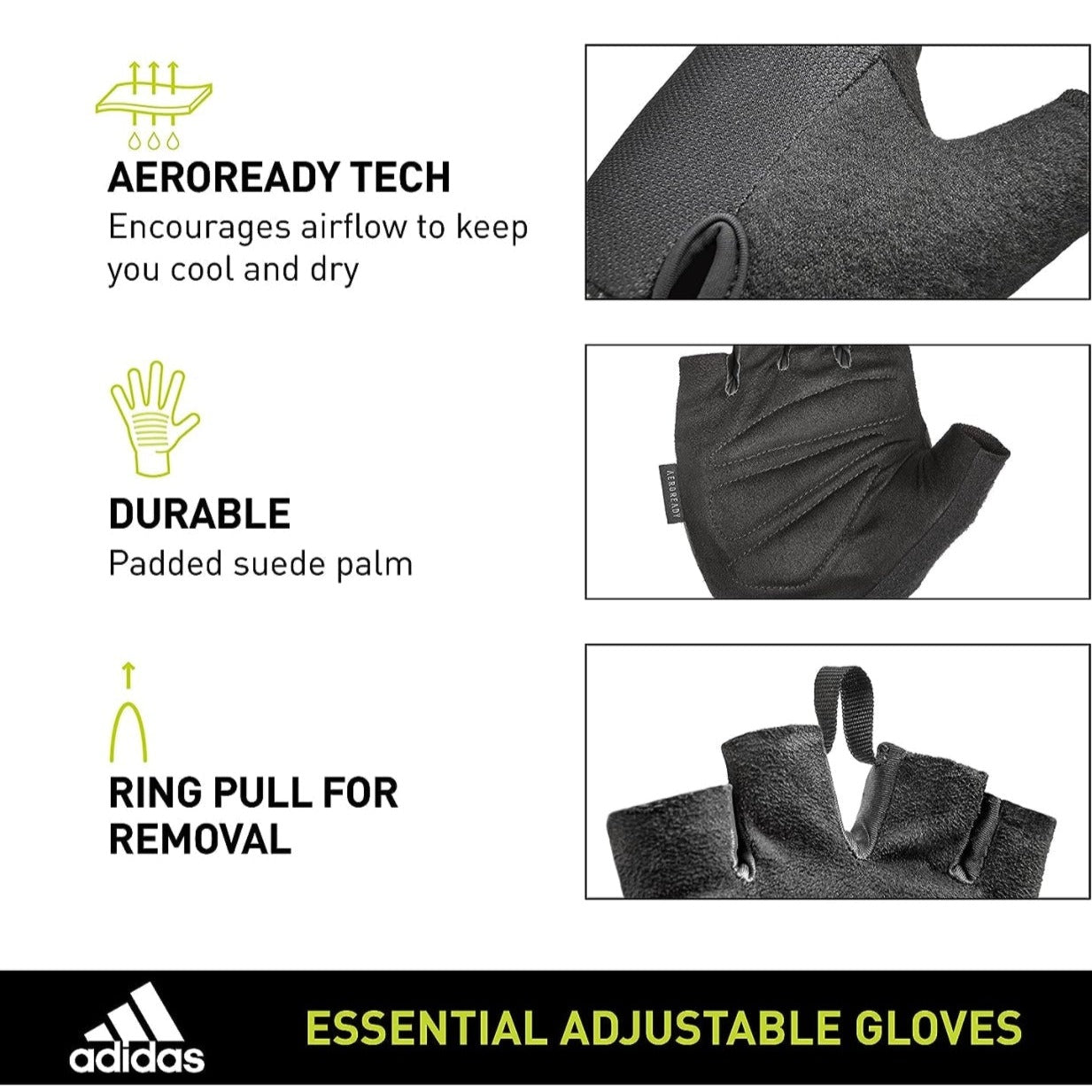 Guantes Adidas negro-blanco