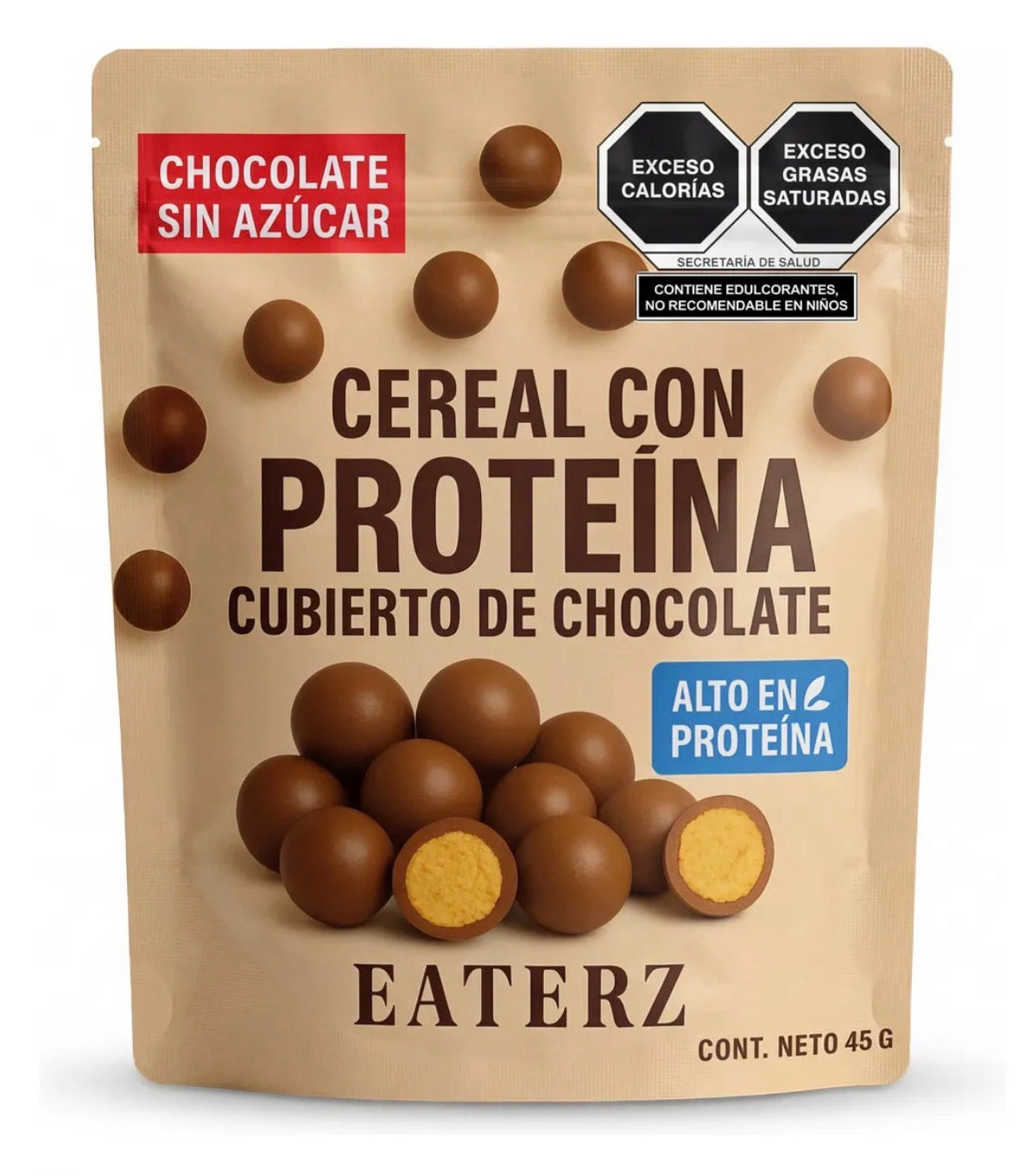 Eaterz chocolate sin azúcar alto en proteína