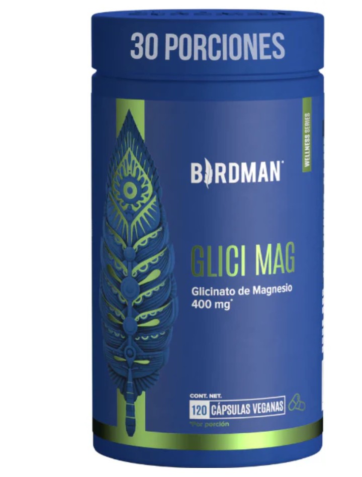 Glicinato de Magnesio Birdman- 120 Cápsulas - 30 Porciones