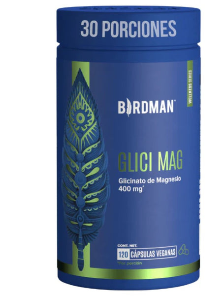Glicinato de Magnesio Birdman- 120 Cápsulas - 30 Porciones