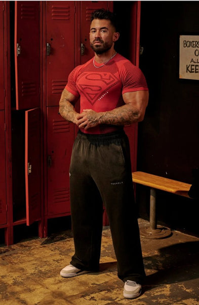 YOUNGLA 4117 - Superman Compression Tees Roja