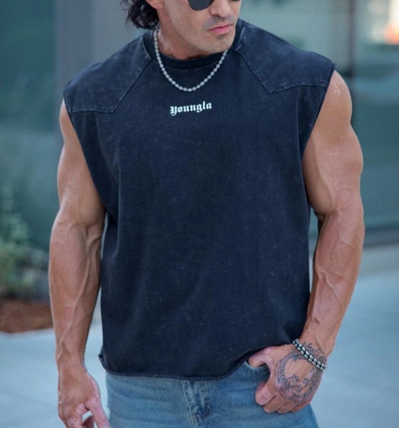 YOUNGLA 3076 - Western Cut-Offs Negro Lavado