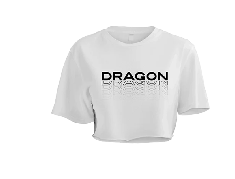 Playera Dragon FALLOUT OVERSIZED CROP TOP Blanca