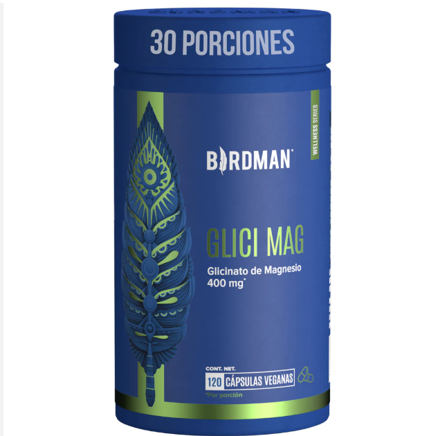 Glicinato de Magnesio Birdman- 120 Cápsulas - 30 Porciones
