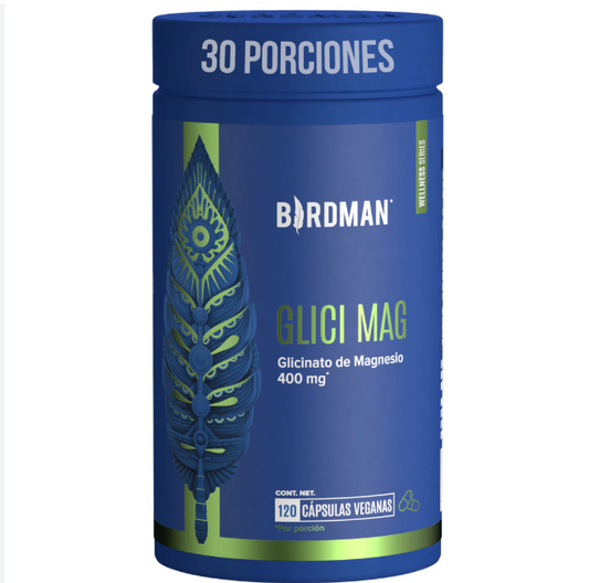 Glicinato de Magnesio Birdman- 120 Cápsulas - 30 Porciones