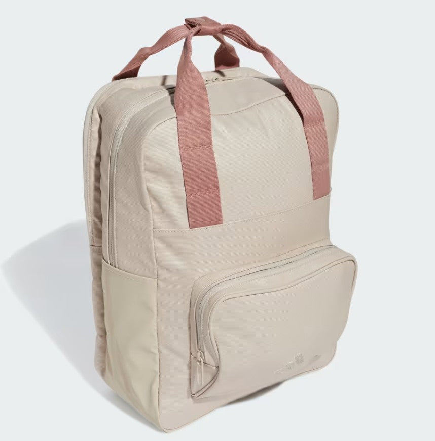 Mochila Adidas Cuadrada Beige con rosa
