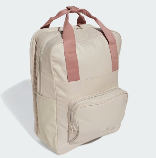 Mochila Adidas Cuadrada Beige con rosa
