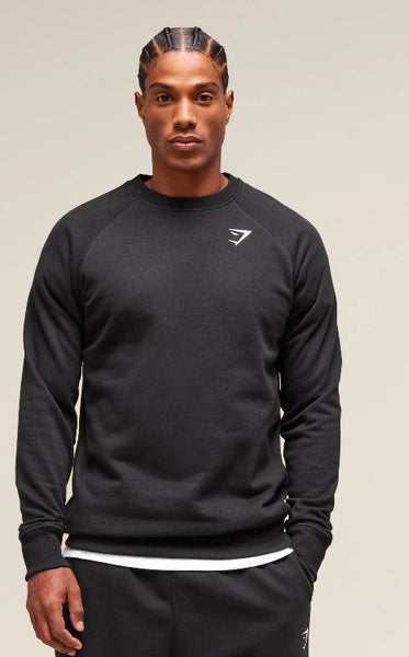 GS Sudadera negra cuello redondo