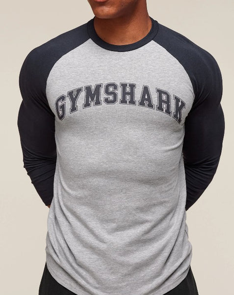 GS Playera manga larga azul con gris