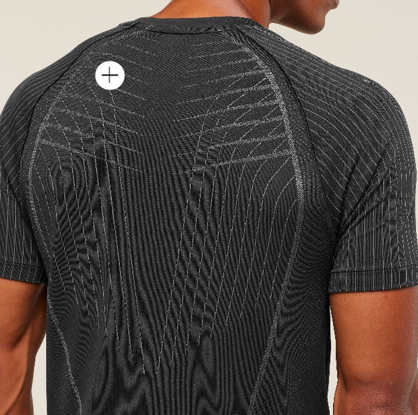 GS Playera stretch Apex Seamless T-Shirt negra gris