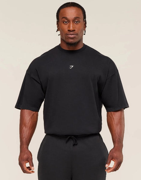 GS Playera Oversized Negra estampado calavera