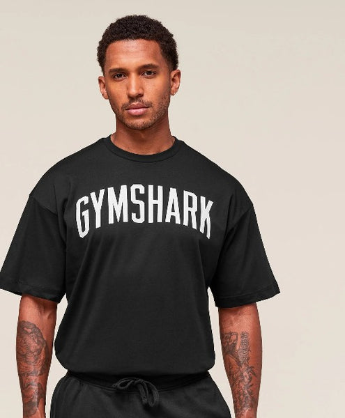 GS Playera Negra gymshark blanco