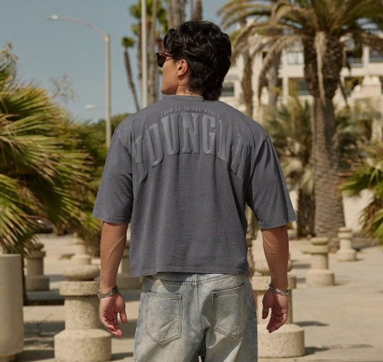 YOUNGLA 4138 - Foundation Cropped Tees GRIS