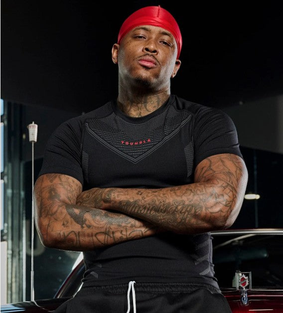YOUNGLA 465 Superhero Compression Tees Negra rojo