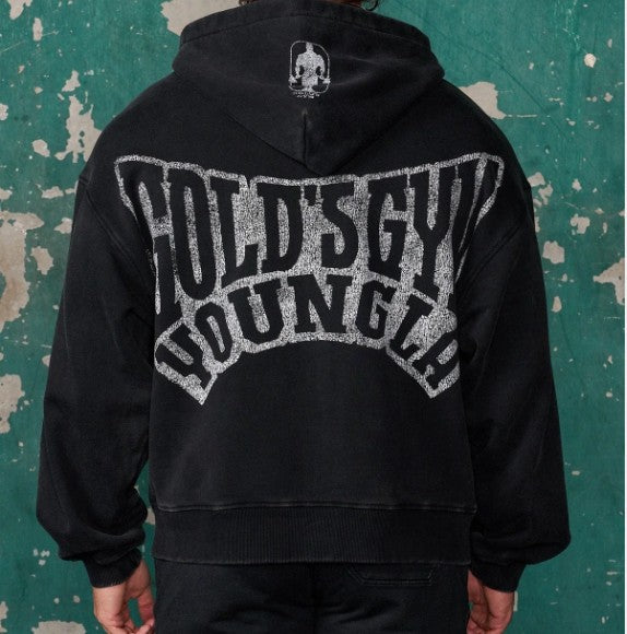 YOUNGLA 5162 - Golds Gym Throwback Zip-ups Sudadera Negra