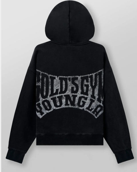 YOUNGLA 5162 - Golds Gym Throwback Zip-ups Sudadera Negra