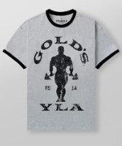 YOUNGLA 4009 - Golds Gym Ringer Tees Playera gris con Negro