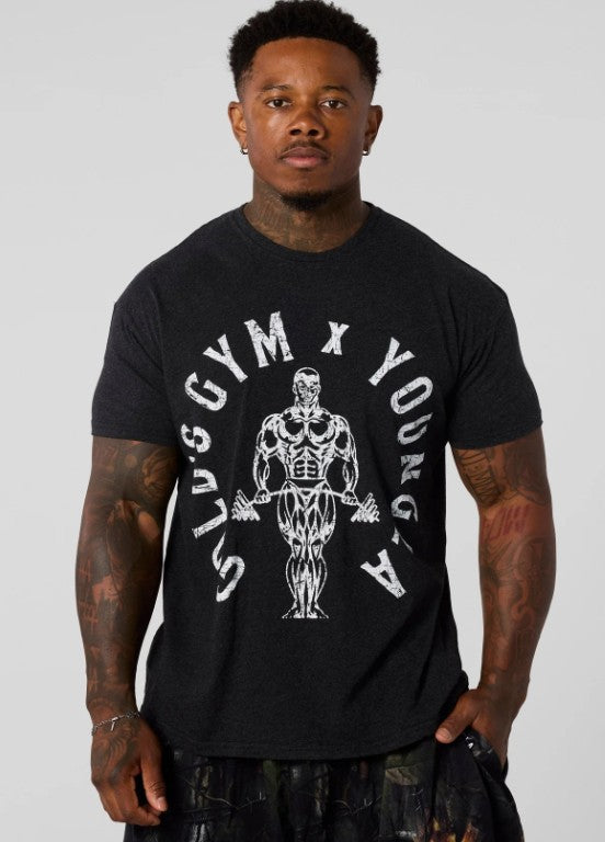 YOUNGLA 4206 - Gold's Gym Heather Tees Negra