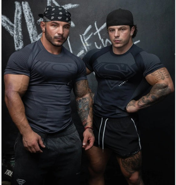 YOUNGLA 4117 - Superman Compression Tees Negra