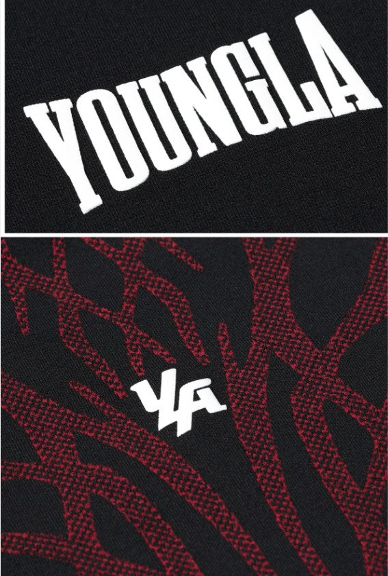 YOUNGLA 4067 - Gothic Compression Tees Negra con rojo