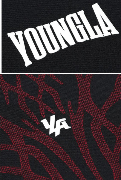 YOUNGLA 4067 - Gothic Compression Tees Negra con rojo