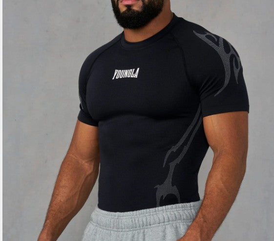 YOUNGLA 4067 - Gothic Compression Tees Negra gris