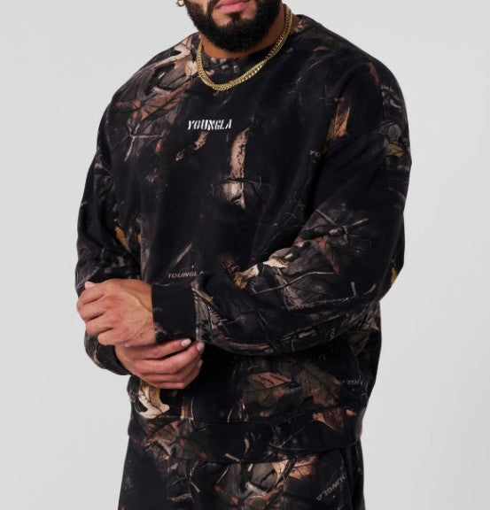 YOUNGLA 5206 - Tree Camo Collection - Crewnecks Color Negra