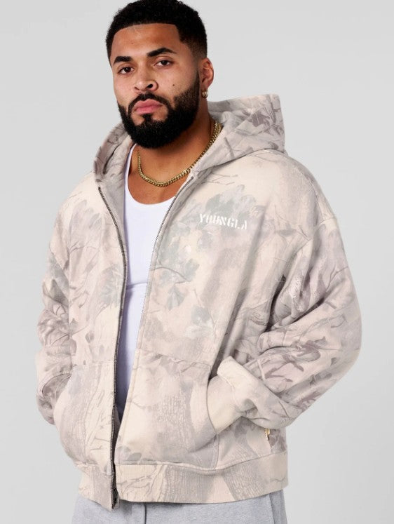 SUDADERA YOUNGLA 5116 - Tree Camo Collection - Zip Ups Beige
