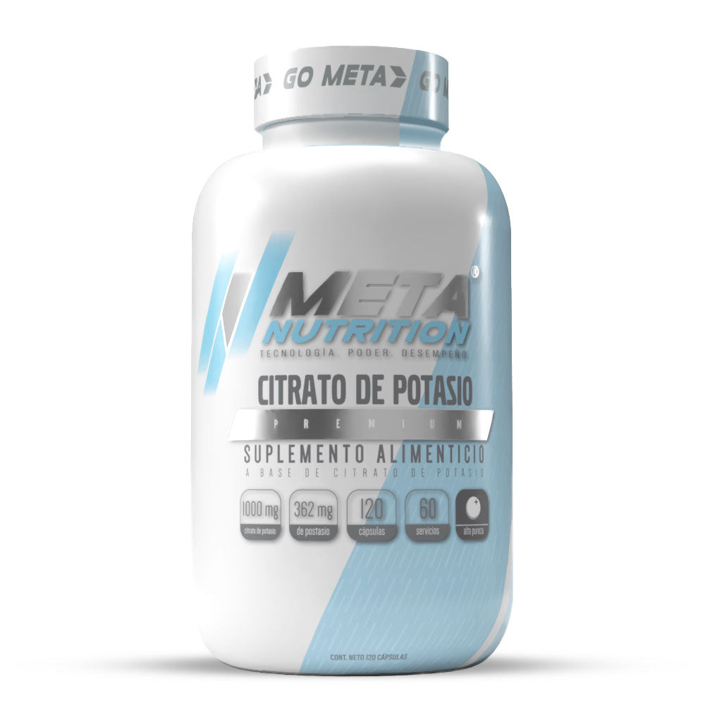 Citrato de Potasio Premium, Meta Nutrition 60 servicios de 1000mg