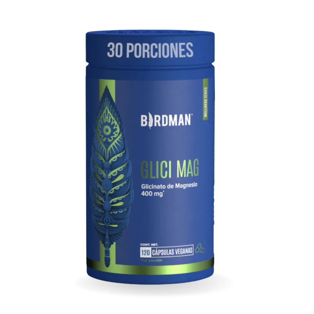 Glicinato de Magnesio Birdman- 120 Cápsulas - 30 Porciones