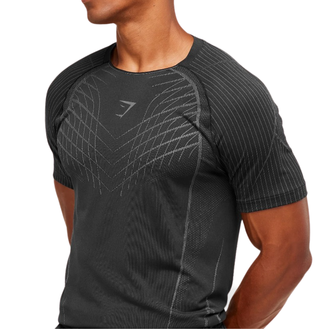GS Playera stretch Apex Seamless T-Shirt negra gris