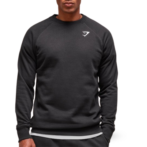 GS Sudadera negra cuello redondo