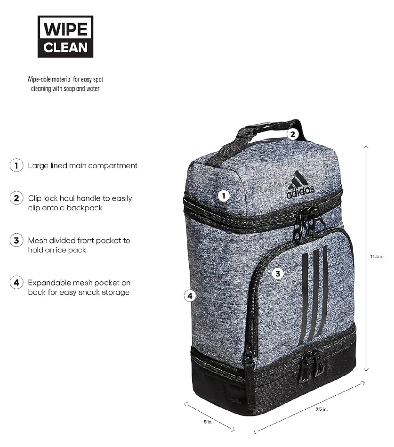 Lonchera Adidas con aislante térmico Gris