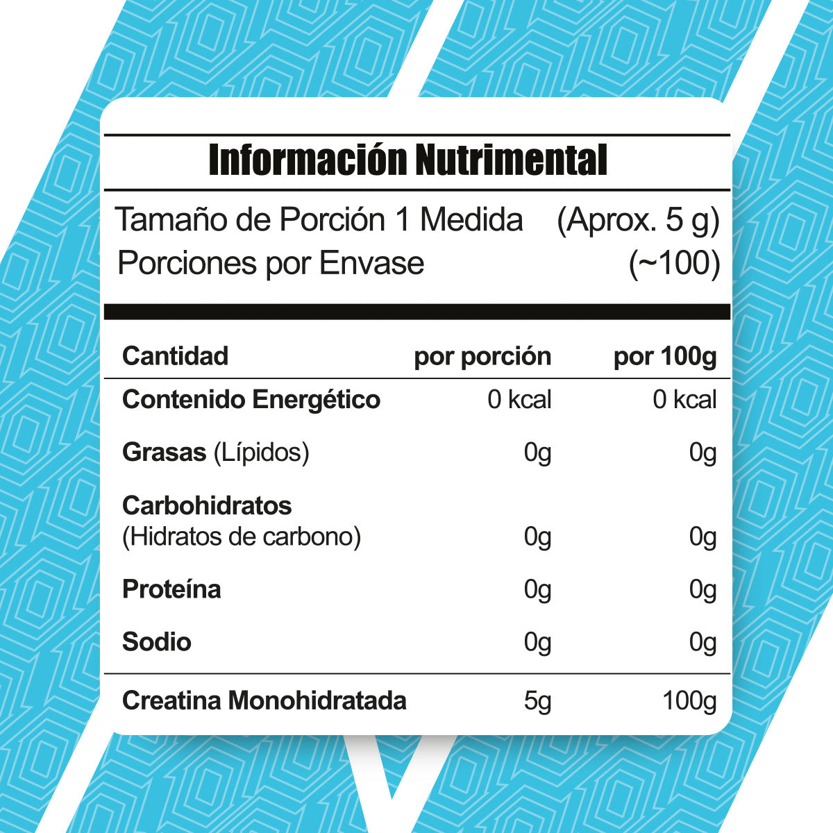 Creatine+ Meta Nutrition  Alta Pureza 100 servicios 500g.
