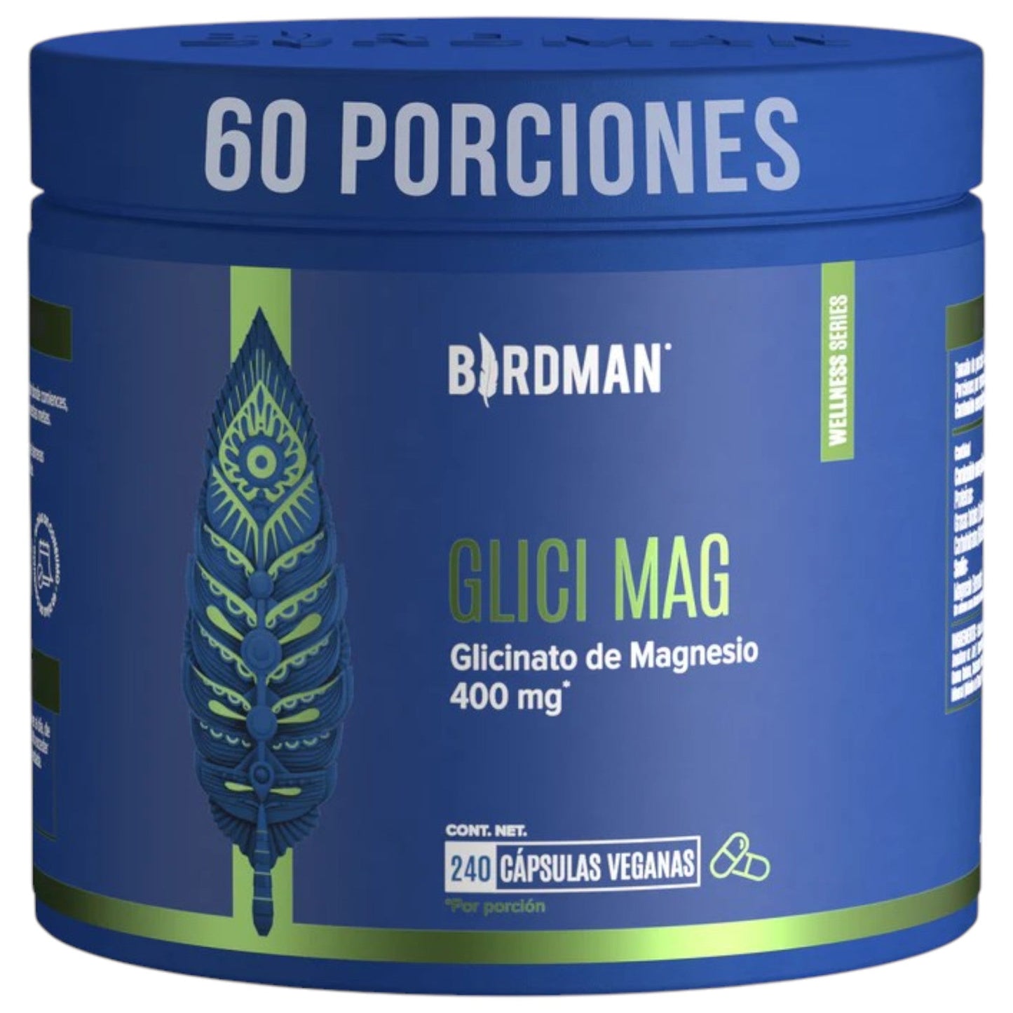 Glicinato de Magnesio Birdman- 240 Cápsulas - 60 porciones