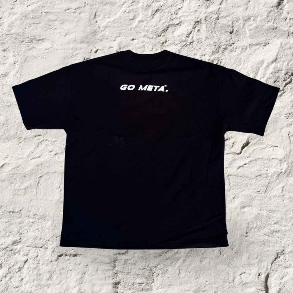 Playera Go Meta Oversize 100% algodón Negra