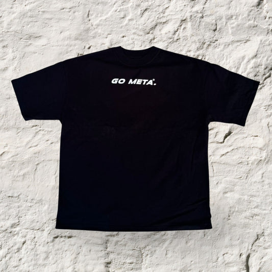 Playera Go Meta Oversize 100% algodón Negra
