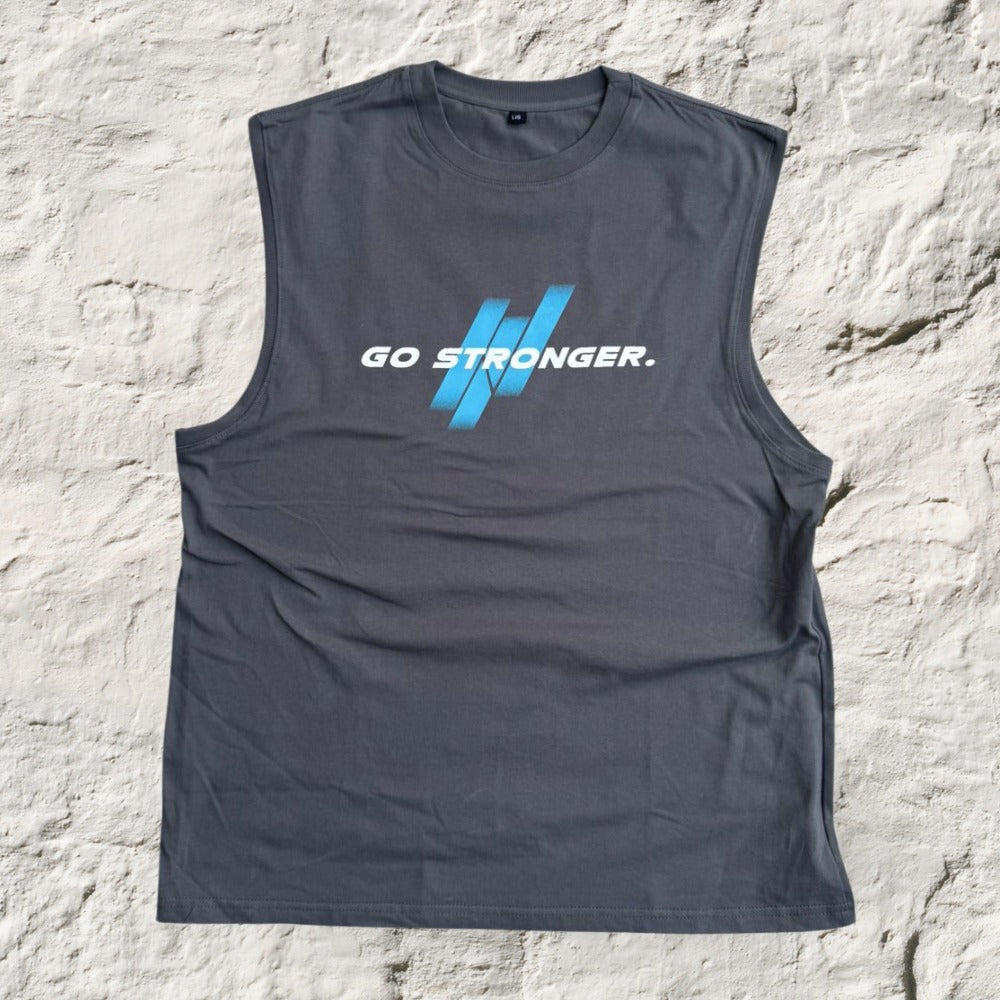 Playera Go Stronger Sin Mangas Gris