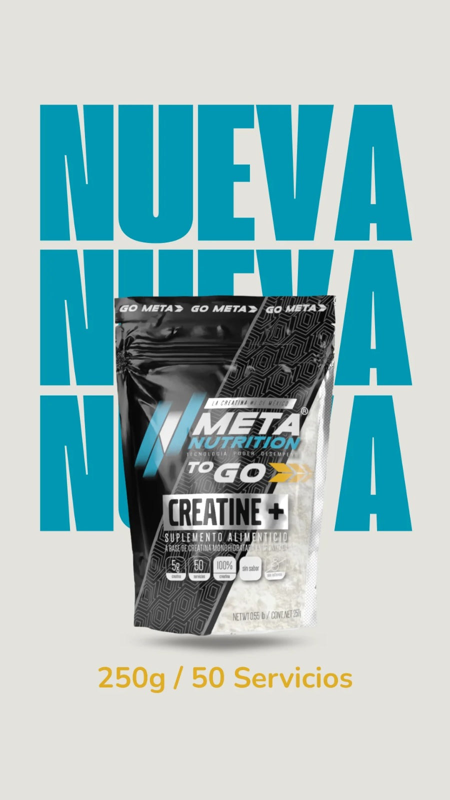 Creatine+ To Go | Creatina Monohidratada Micronizada| 50 Servicios.