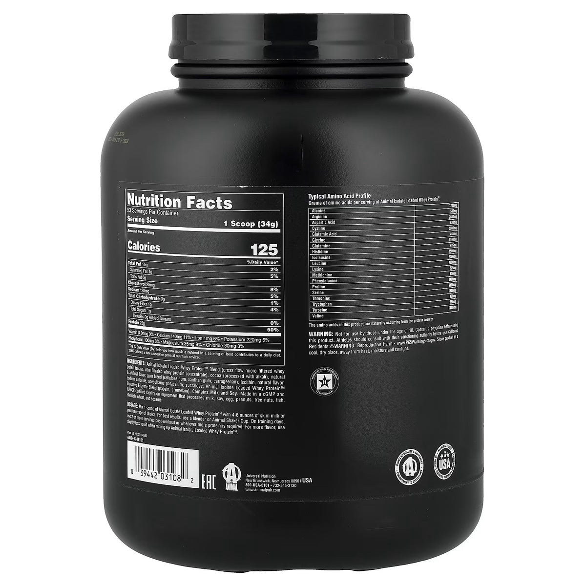 ANIMAL ISOLATE LOADED WHEY 4 LBS