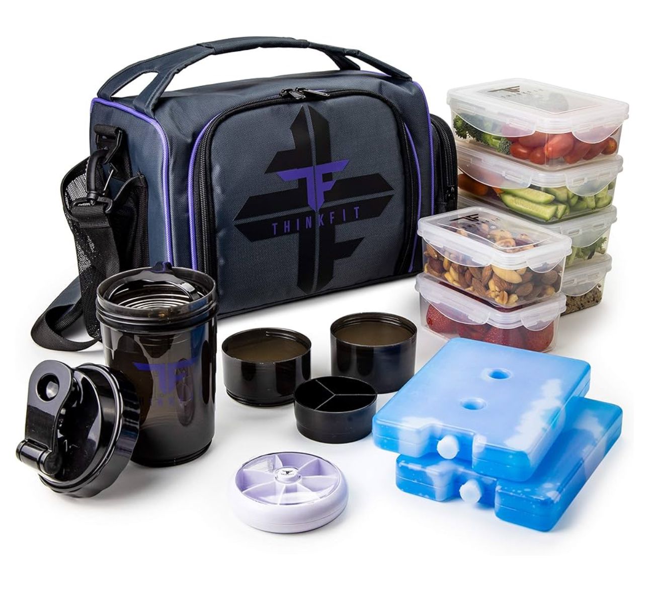 Lonchera Termica ThinkFit para 6 comidas Morada