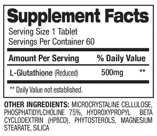 L-GLUTATHIONE REDUCED 60 TABS